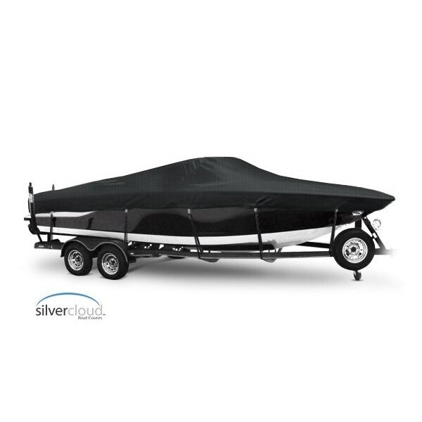 Eevelle Boat Cover FISH & SKI Walk Thru Windshield Inboard Fits 21ft 6in L up to 96in W Charcoal SCVNWT2196-CHL - main